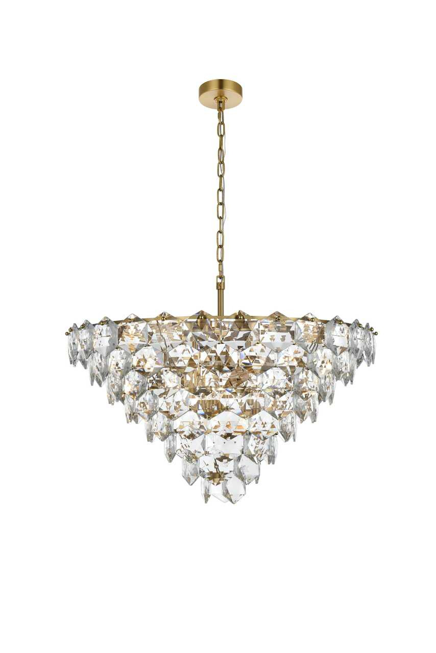 Adaline 32 Inch Chandelier In Satin Gold (1050D32SG) - Isabelle's Lighting