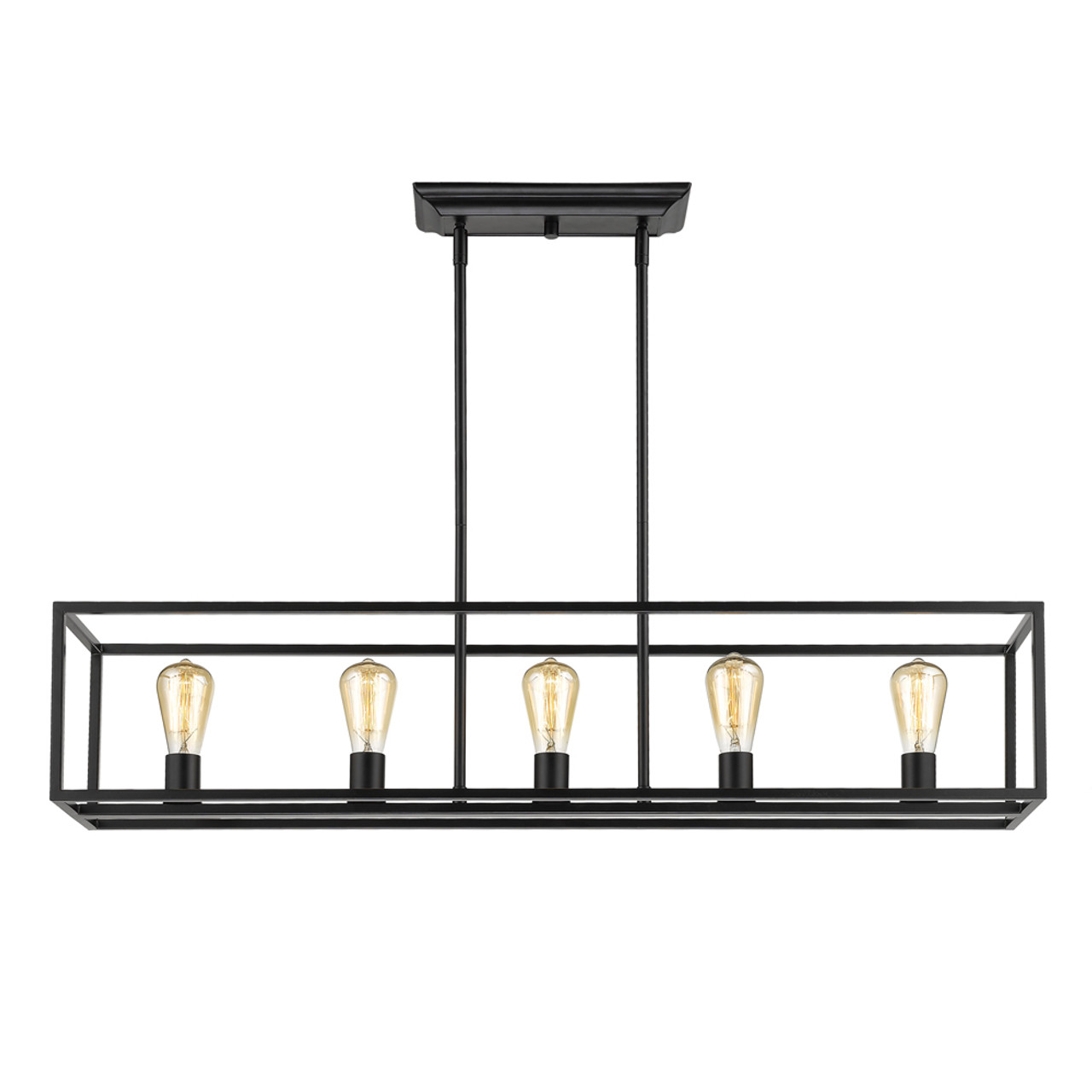 Wesson 5 Light Linear Pendant In Matte Black (2072-LP BLK