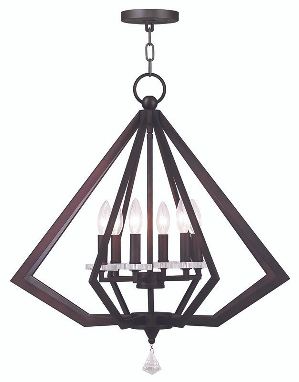 Diamond 6 Light Bronze Chandelier (50666-07) - Isabelle's Lighting