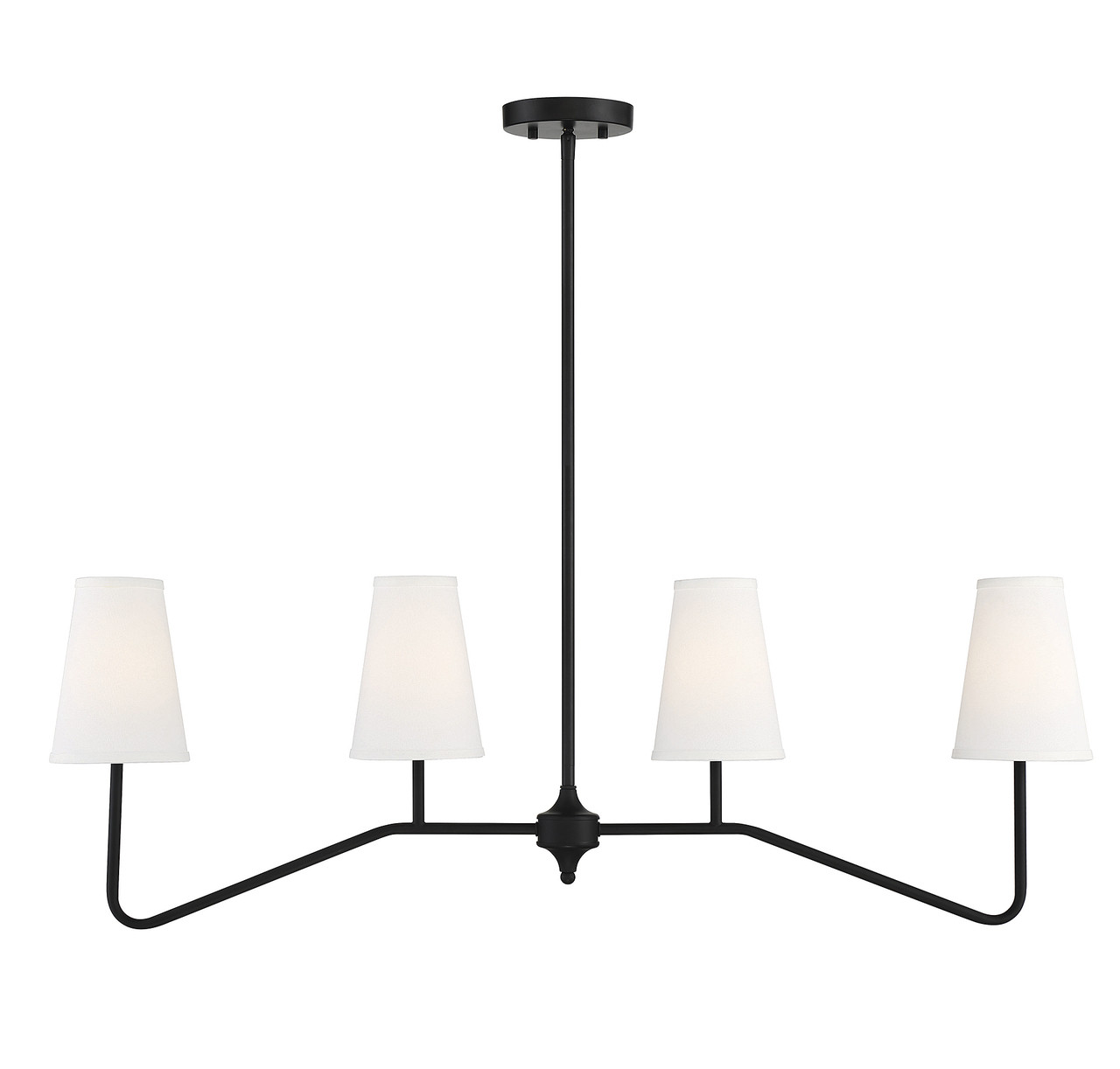 black linear chandelier