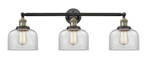Large Bell 3 Light Bath Vanity Light In Black Antique Brass (205-Bab-G72)
