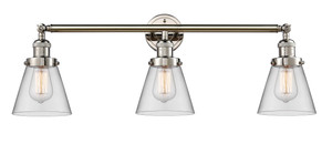 Small Cone 3 Light Bath Vanity Light In Polished Nickel (205-Pn-G62) Small Cone 3 Light Bath Vanity Light In Polished Nickel (205-Pn-G62)