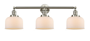 Large Bell 3 Light Bath Vanity Light In Brushed Satin Nickel (205-Sn-G71)