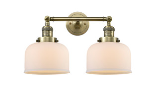 Large Bell 2 Light Bath Vanity Light In Antique Brass (208-Ab-G71)