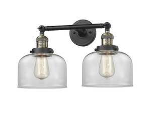Large Bell 2 Light Bath Vanity Light In Black Antique Brass (208-Bab-G72)