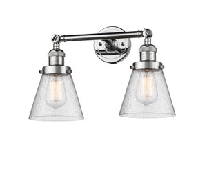 Small Cone 2 Light Bath Vanity Light In Polished Chrome (208-Pc-G64)