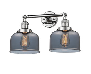 Large Bell 2 Light Bath Vanity Light In Polished Chrome (208-Pc-G73)