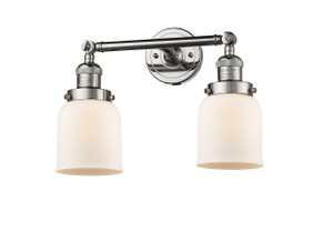 Small Bell 2 Light Bath Vanity Light In Polished Nickel (208-Pn-G51)