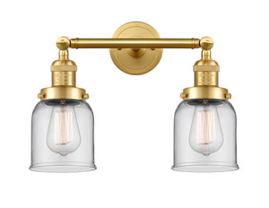 Small Bell 2 Light Bath Vanity Light In Satin Gold (208-Sg-G52)