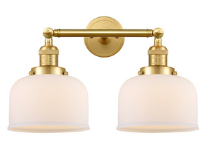 Large Bell 2 Light Bath Vanity Light In Satin Gold (208-Sg-G71)