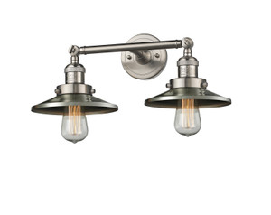 Railroad 2 Light Bath Vanity Light In Brushed Satin Nickel (208-Sn-M2)