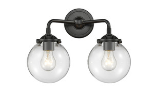 Beacon 2 Light Bath Vanity Light In Oil Rubbed Bronze (284-2W-Ob-G202-6)