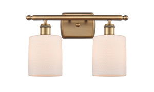 Cobbleskill 2 Light Bath Vanity Light In Brushed Brass (516-2W-Bb-G111)