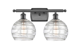 Deco Swirl 2 Light Bath Vanity Light In Oil Rubbed Bronze (516-2W-Ob-G1213-8)