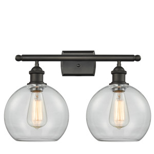Athens 2 Light Bath Vanity Light In Oil Rubbed Bronze (516-2W-Ob-G122-8) Athens 2 Light Bath Vanity Light In Oil Rubbed Bronze (516-2W-Ob-G122-8)