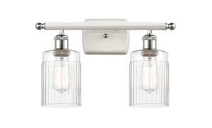 Hadley 2 Light Bath Vanity Light In White & Polished Chrome (516-2W-Wpc-G342)
