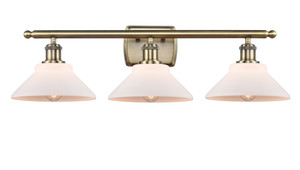 Orwell 3 Light Bath Vanity Light In Antique Brass (516-3W-Ab-G131)
