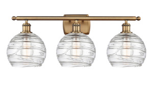 Deco Swirl 3 Light Bath Vanity Light In Brushed Brass (516-3W-Bb-G1213-8) Deco Swirl 3 Light Bath Vanity Light In Brushed Brass (516-3W-Bb-G1213-8)