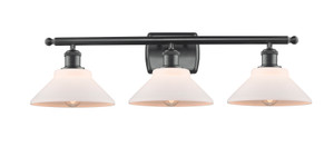Orwell 3 Light Bath Vanity Light In Matte Black (516-3W-Bk-G131)