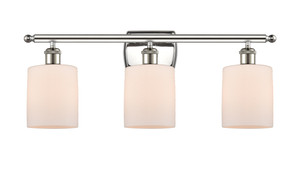 Cobbleskill 3 Light Bath Vanity Light In Polished Nickel (516-3W-Pn-G111)