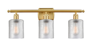 Cobbleskill 3 Light Bath Vanity Light In Satin Gold (516-3W-Sg-G112)
