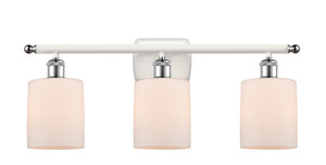 Cobbleskill 3 Light Bath Vanity Light, White & Polished Chrome (516-3W-Wpc-G111)