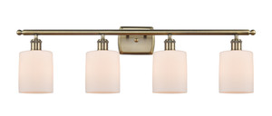 Cobbleskill 4 Light Bath Vanity Light In Antique Brass (516-4W-Ab-G111)