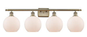 Athens 4 Light Bath Vanity Light In Antique Brass (516-4W-Ab-G121-8)