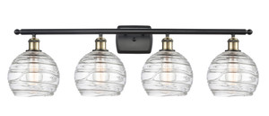Deco Swirl 4 Light Bath Vanity Light In Black Antique Brass (516-4W-Bab-G1213-8)