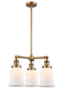 Canton 3 Light Chandelier In Brushed Brass (207-Bb-G181)