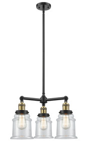 Canton 3 Light Chandelier In Black Antique Brass (207-Bab-G182)