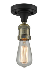 Bare Bulb 1 Light Semi-Flush Mount In Black Antique Brass (517Nh-1C-Bab)