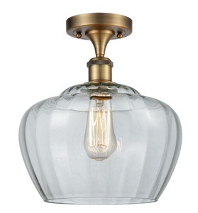 Large Fenton 1 Light Semi-Flush Mount In Brushed Brass (516-1C-Bb-G92-L)