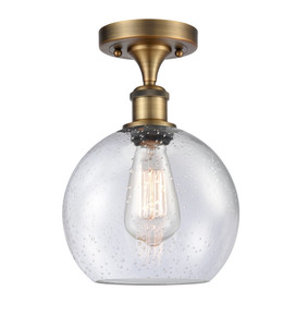 Athens 1 Light Semi-Flush Mount In Brushed Brass (516-1C-Bb-G124-8)