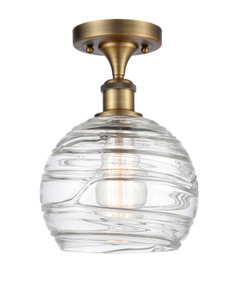 Deco Swirl 1 Light Semi-Flush Mount In Brushed Brass (516-1C-Bb-G1213-8)