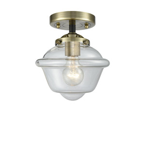Small Oxford 1 Light Semi-Flush Mount In Black Antique Brass (284-1C-Bab-G532)