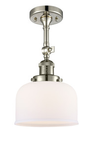 Large Bell 1 Light Semi-Flush Mount In Polished Nickel (201F-Pn-G71)