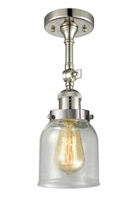 Small Bell 1 Light Semi-Flush Mount In Polished Nickel (201F-Pn-G54)