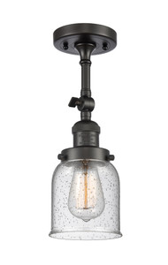 Small Bell 1 Light Semi-Flush Mount In Oil Rubbed Bronze (201F-Ob-G54)