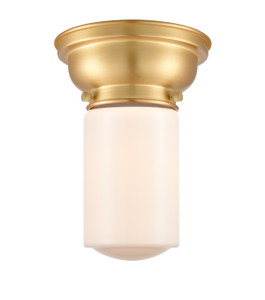 Dover 1 Light Flush Mount In Satin Gold (623-1F-Sg-G311) Dover 1 Light Flush Mount In Satin Gold (623-1F-Sg-G311)