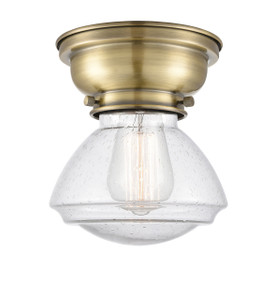 Olean 1 Light Flush Mount In Antique Brass (623-1F-Ab-G324)