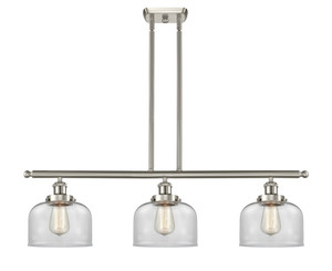Large Bell 3 Light Island Light In Brushed Satin Nickel (916-3I-Sn-G72)
