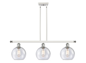 Athens 3 Light Island Light In White & Polished Chrome (516-3I-Wpc-G124-8)