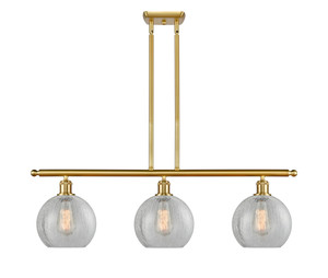 Athens - 3 Light - 36 inch - Satin Gold - Cord hung - Island Light (516-3I-SG-G125-8)