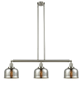 Large Bell 3 Light Island Light In Brushed Satin Nickel (213-Sn-G78)