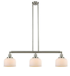Large Bell 3 Light Island Light In Brushed Satin Nickel (213-Sn-G71)