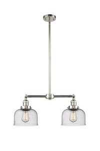 Bell 2 Light Island Light In Polished Nickel (209-Pn-G74) Bell 2 Light Island Light In Polished Nickel (209-Pn-G74)