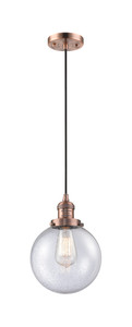 Beacon 1 Light Mini Pendant In Antique Copper (201C-Ac-G204-8) Beacon 1 Light Mini Pendant In Antique Copper (201C-Ac-G204-8)