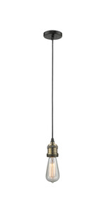 Bare Bulb 1 Light Mini Pendant In Black Antique Brass (201C-Bab)