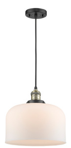 X-Large Bell 1 Light Mini Pendant In Black Antique Brass (201C-Bab-G71-L)